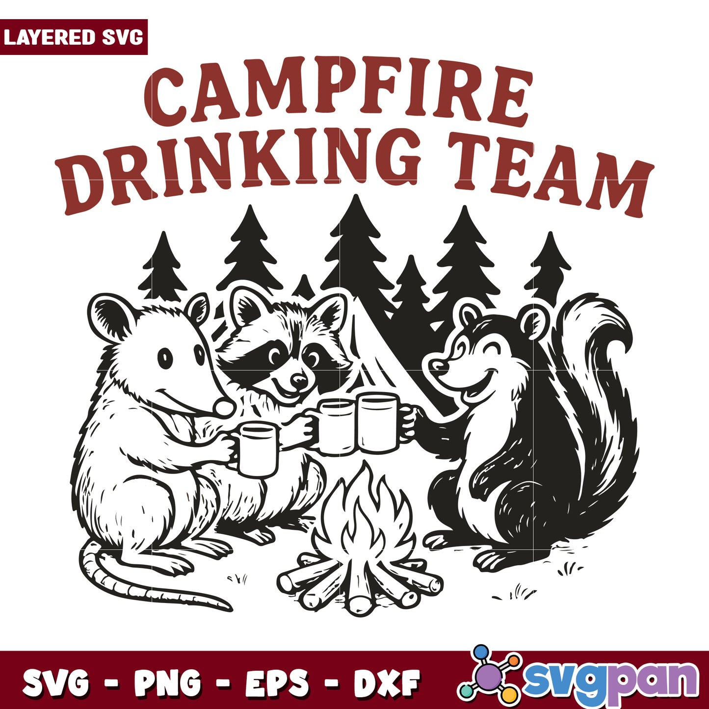Campfire drinking team svg, happy halloween svg, halloween costumes svg