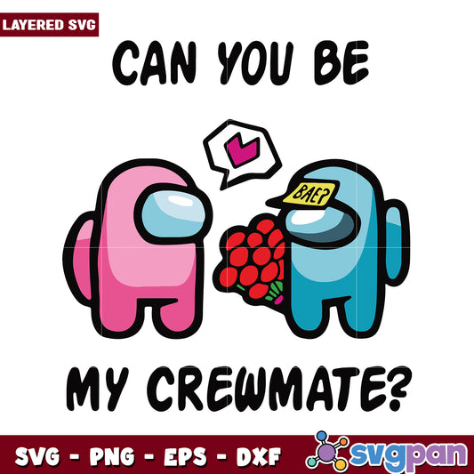 Can You Be My Crewmate Cute Characters, Fun Gift for Gamers