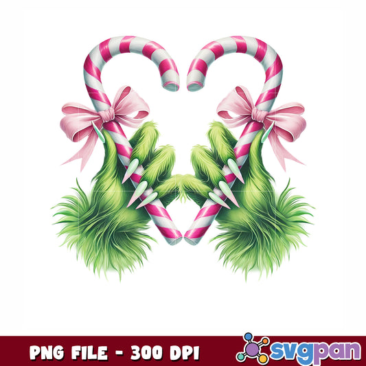 Candycane pink heart png, christmas tree png, candycane png