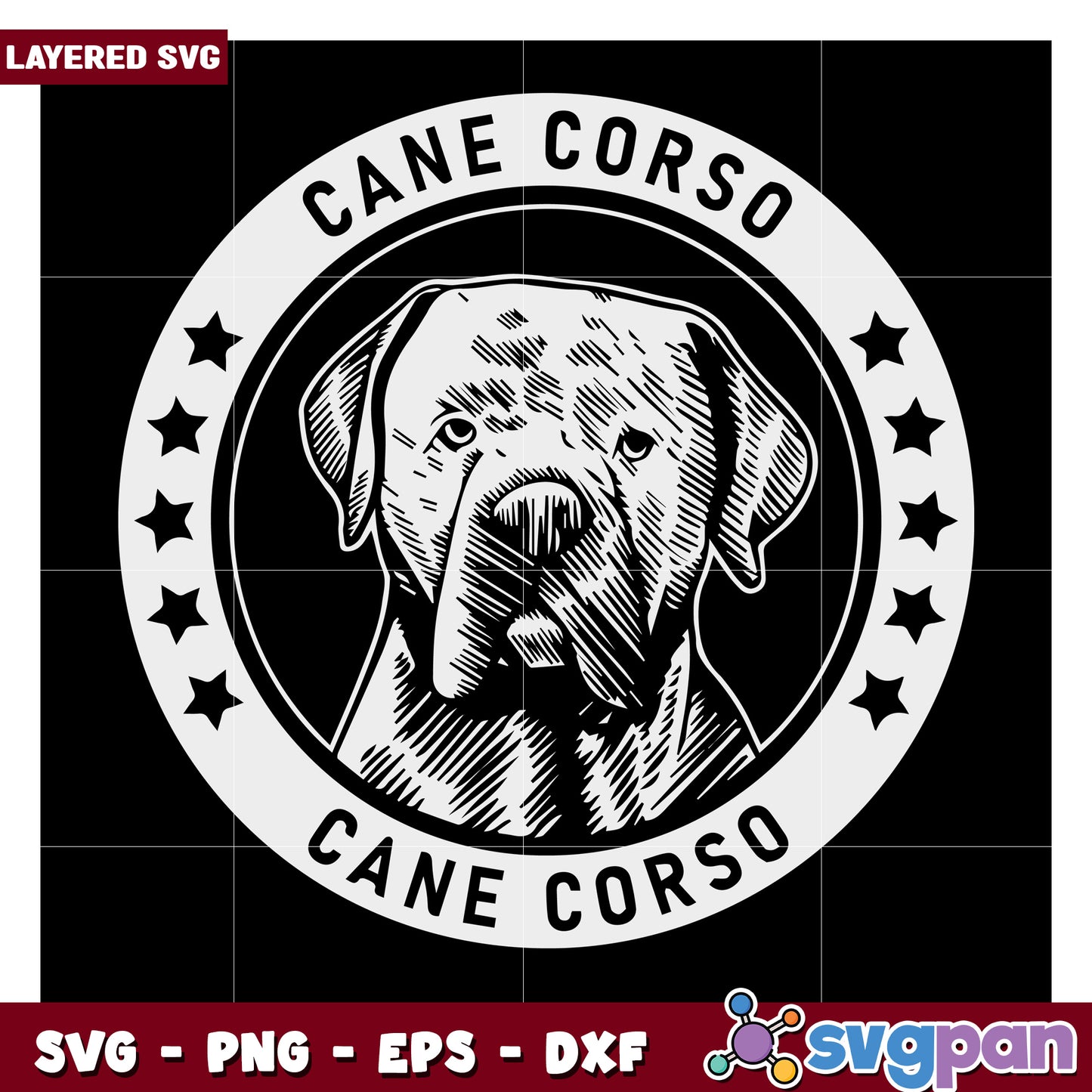 Cane Corso dog design SVG for crafting projects, perfect for pet lovers