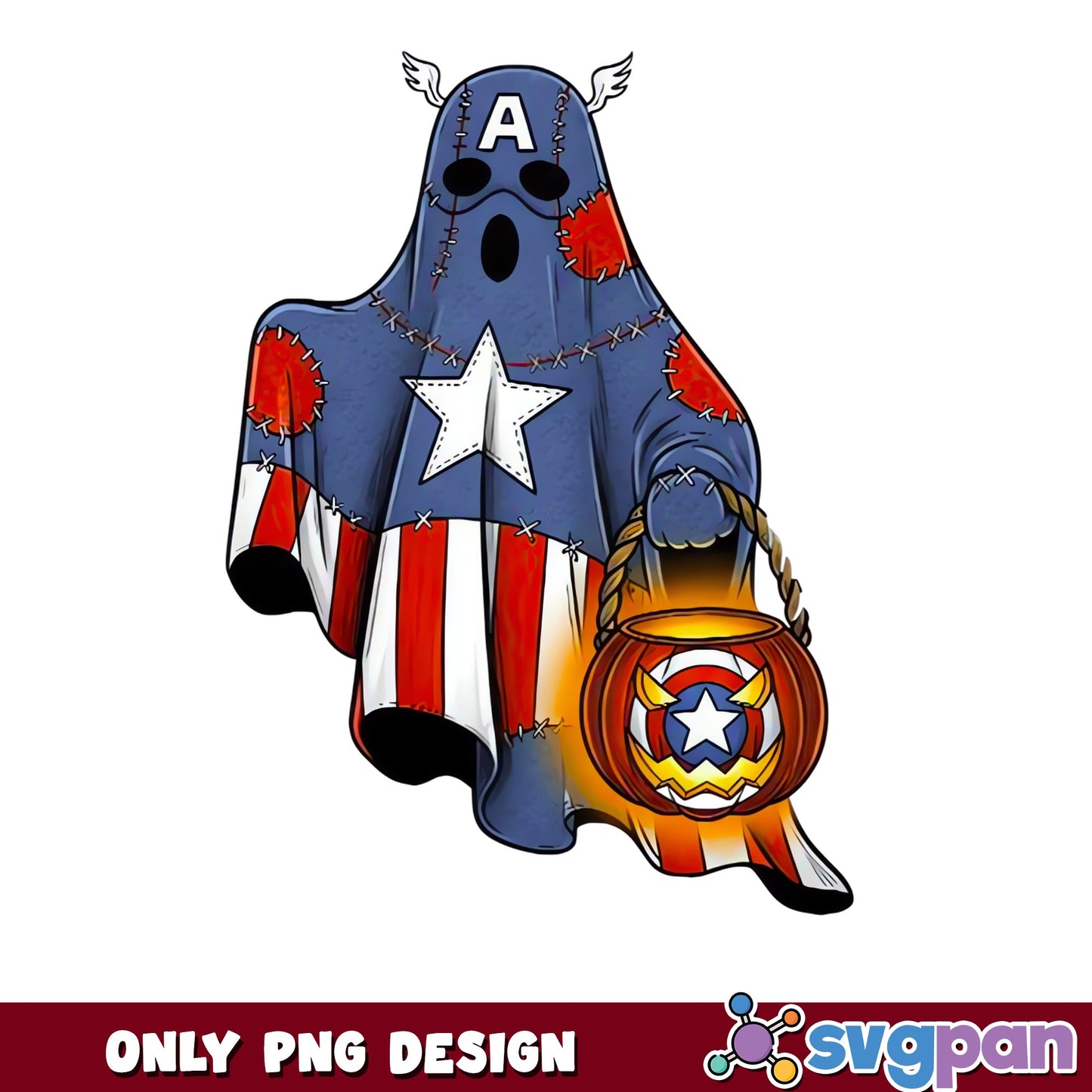 Captain America Ghost Trick Or Treat Halloween PNG, Marvel, PNG