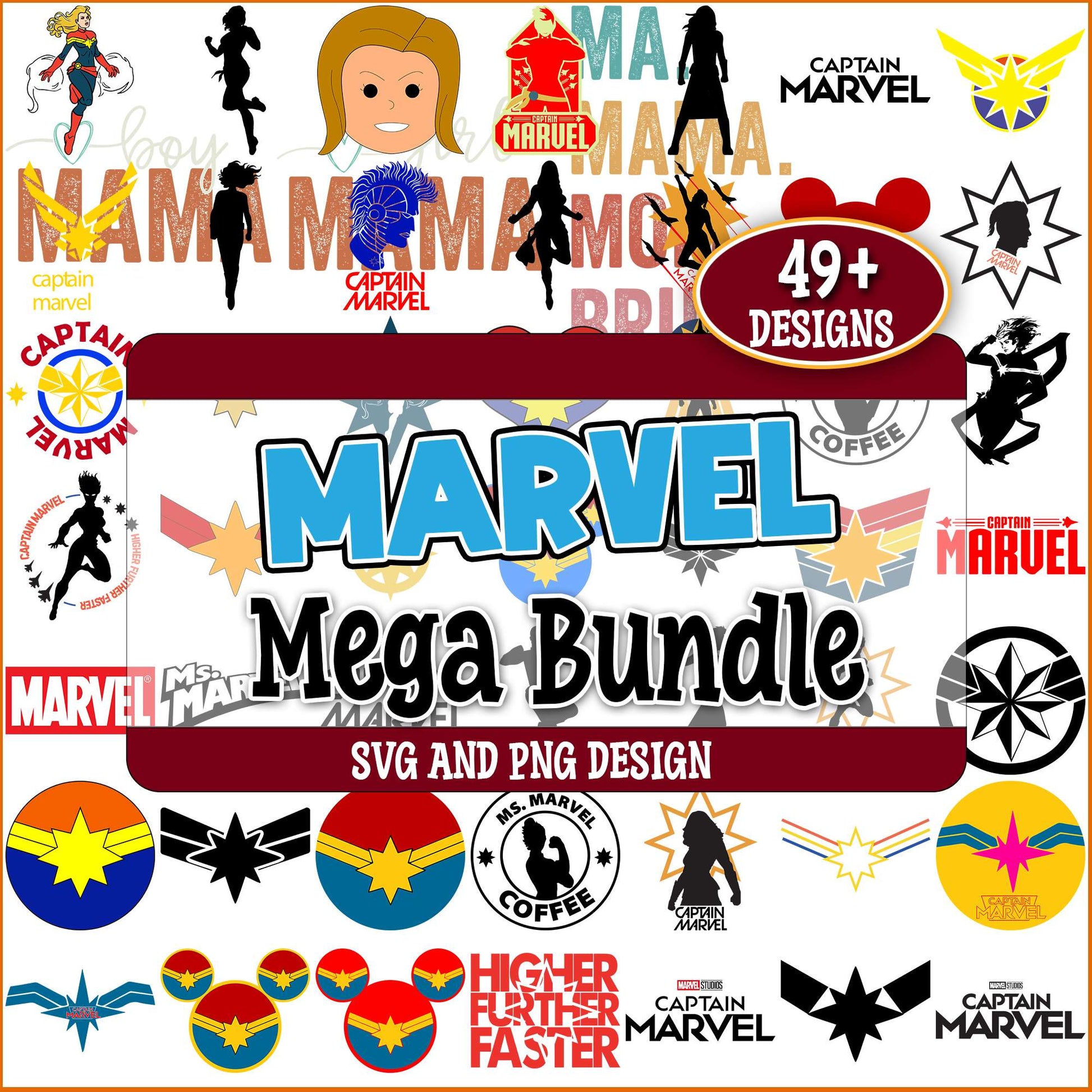 Captain marvel logo svg bundle