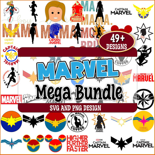 Captain marvel logo svg bundle