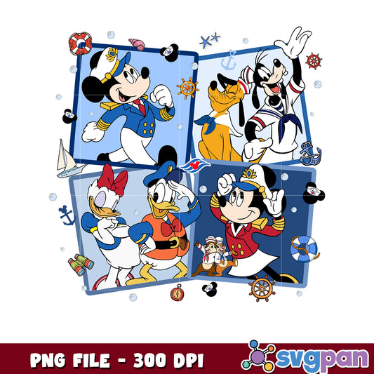 Captain mickey and friends png, mickey mouse  characters png, disneyland evnet 2025 png