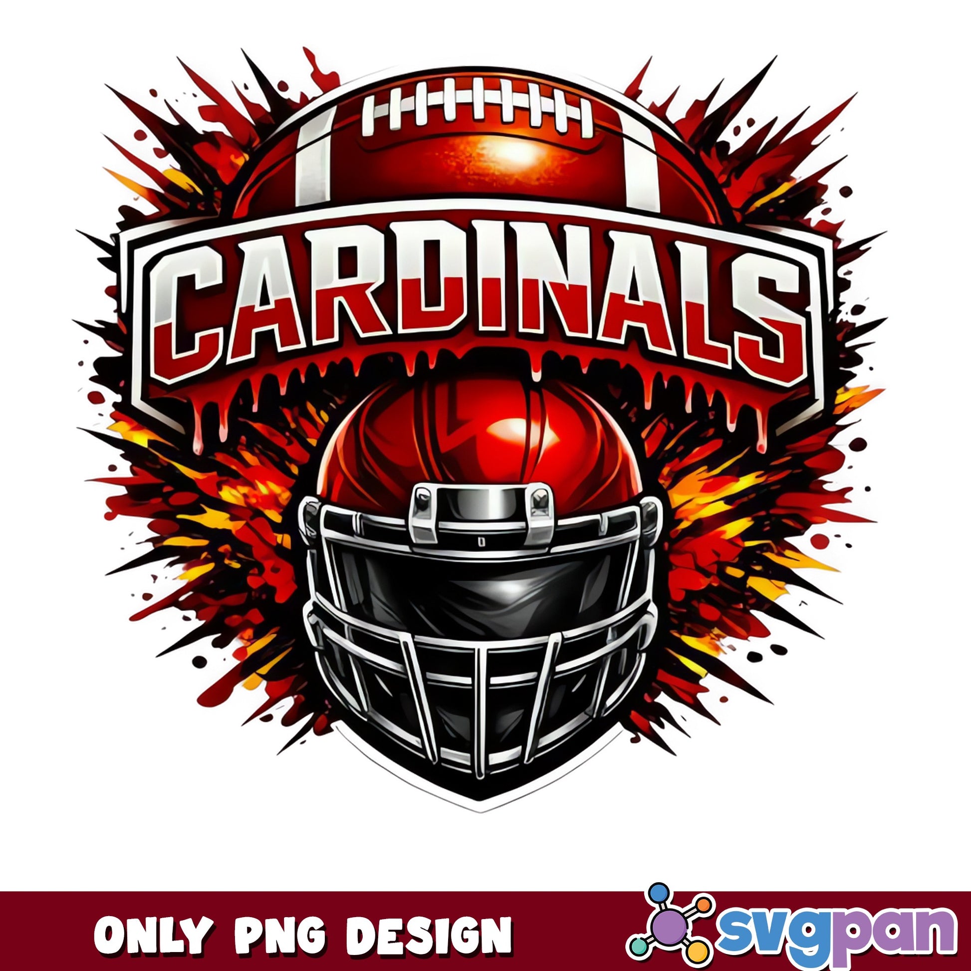 Cardinals Football Helmet Splash PNG, Football Team PNG, Sports PNG