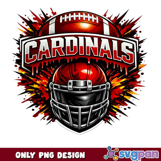 Cardinals Football Helmet Splash PNG, Football Team PNG, Sports PNG
