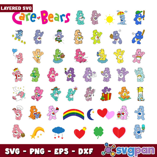 Care Bears SVG Bundle 30+ Layered Designs