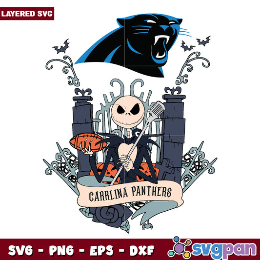 Carolina Panthers Jack Halloween design svg, american football svg, nfl games svg