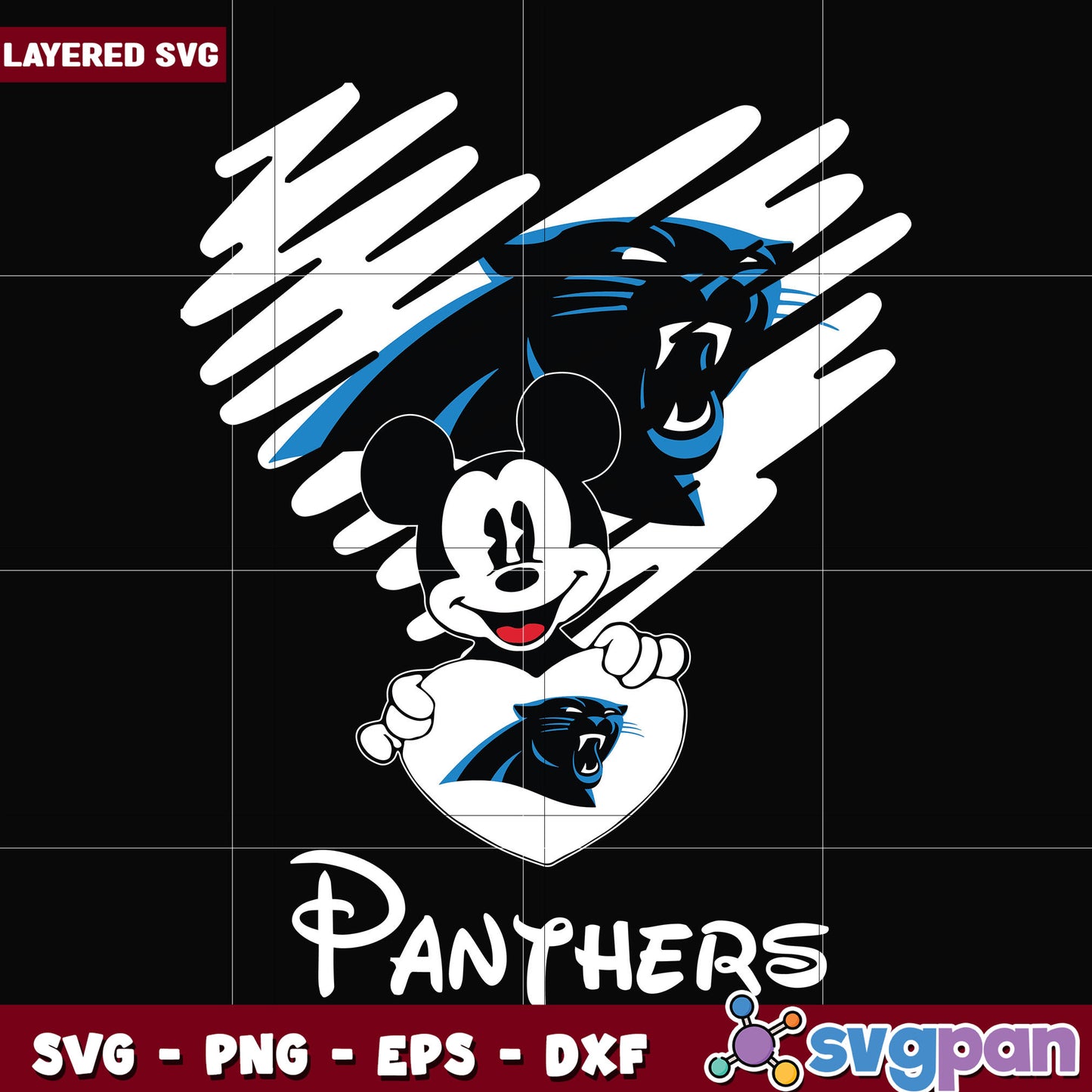 Carolina Panthers heart svg, nfl svg, national football league svg
