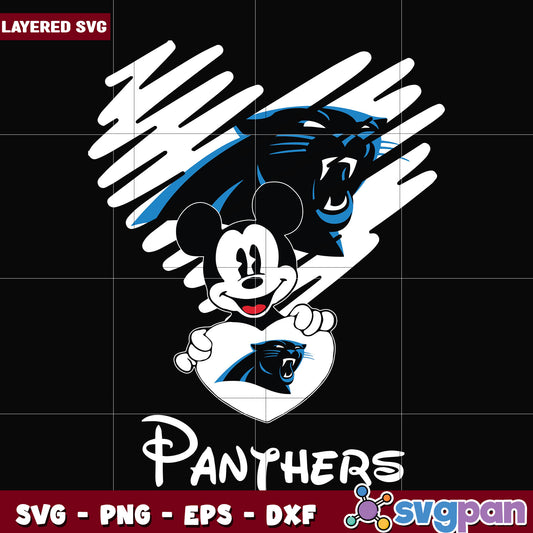 Carolina Panthers heart svg, nfl svg, national football league svg