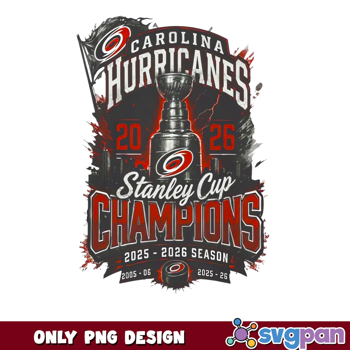 Carolina Hurricanes Stanley Cup Champions 2026 PNG, NHL PNG, Hockey PNG
