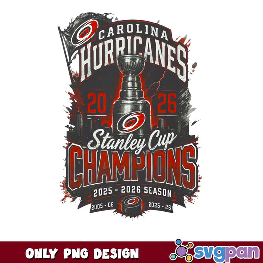 Carolina Hurricanes Stanley Cup Champions 2026 PNG, NHL PNG, Hockey PNG