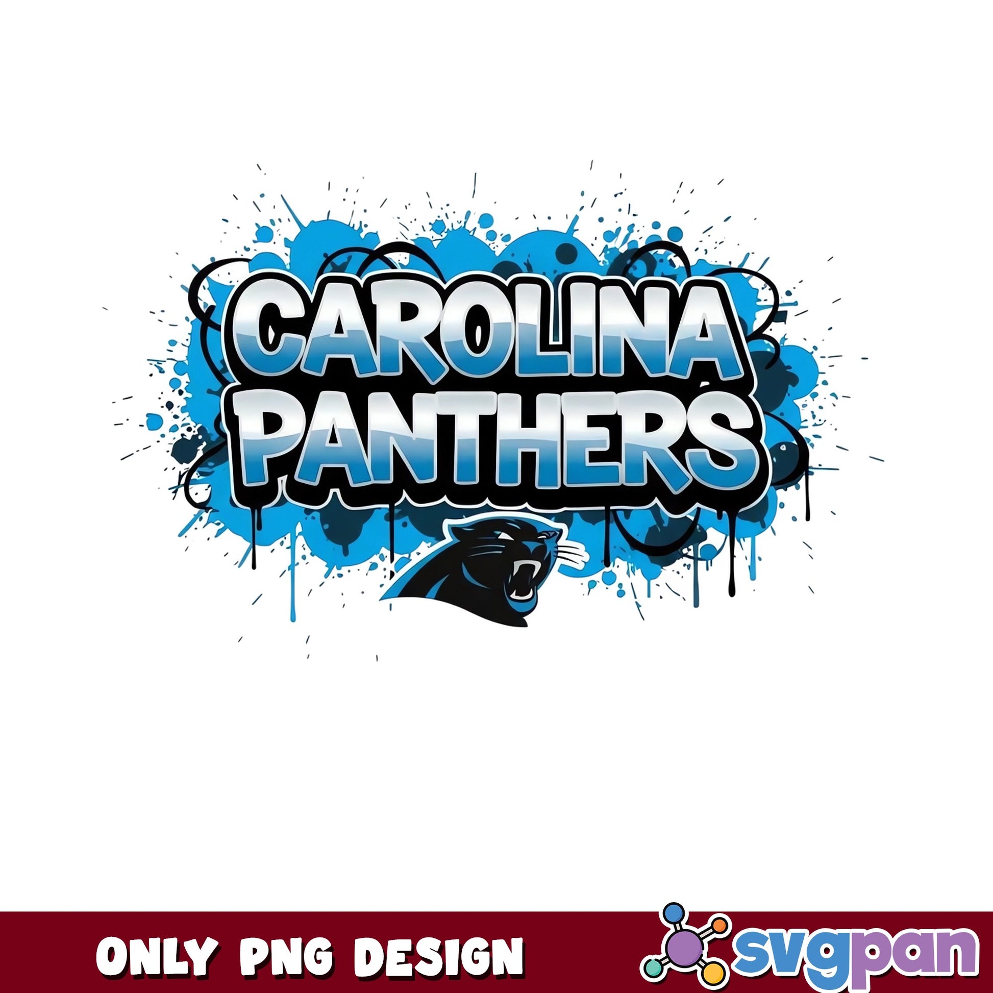Carolina Panthers PNG, NFL Football Graffiti Design, Sports PNG