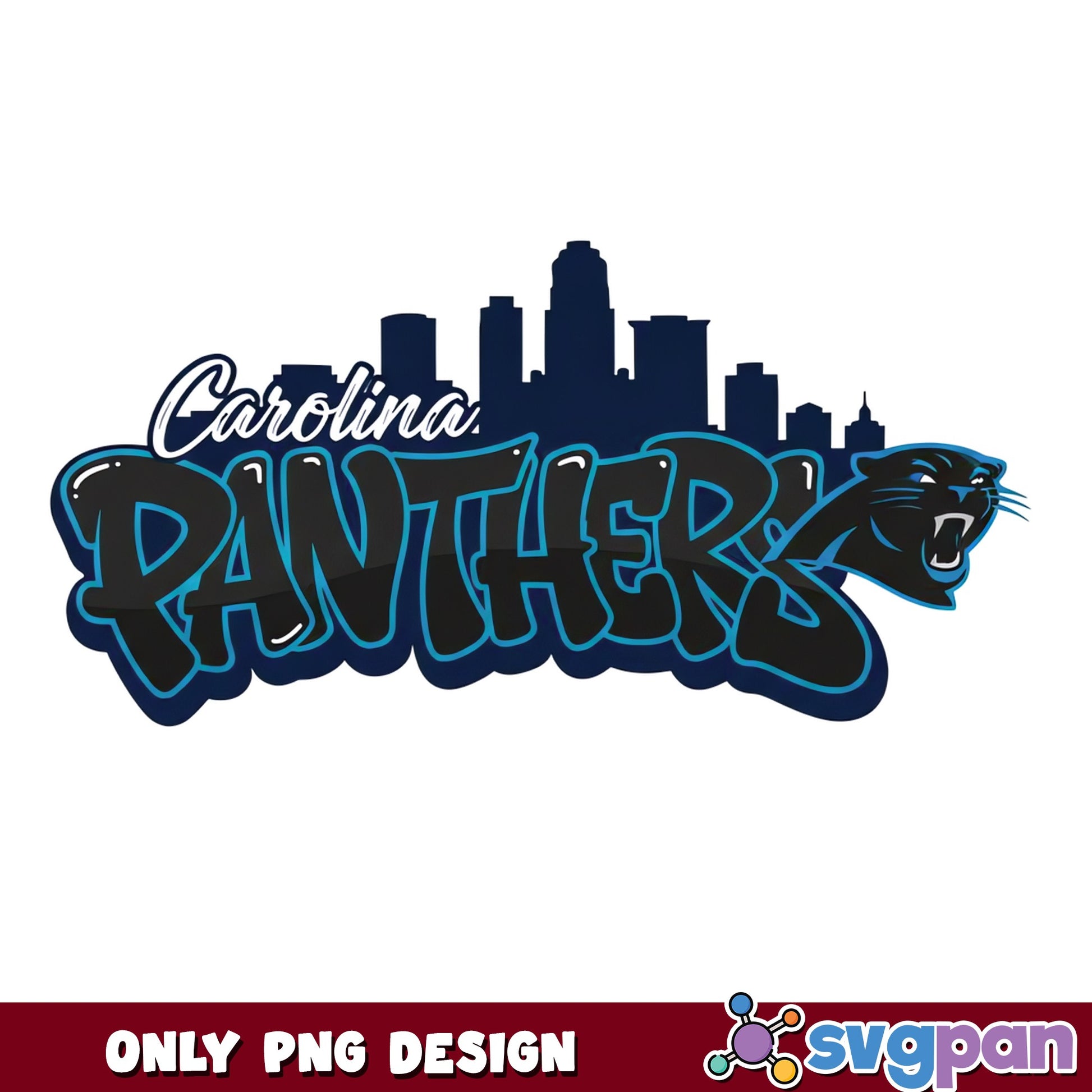 Carolina Panthers PNG, NFL Football Skyline Design, Panthers PNG