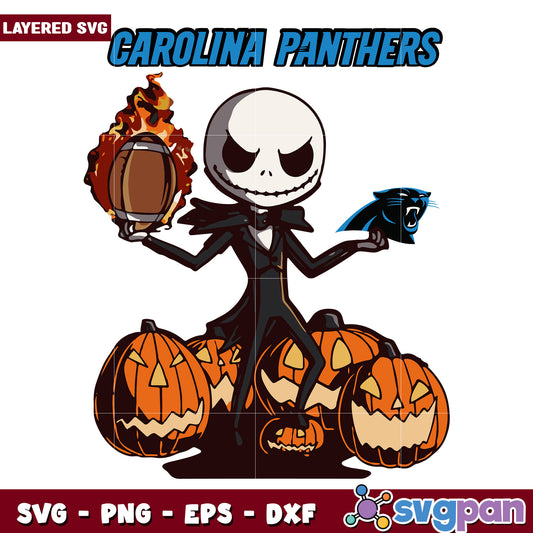 Carolina panthers Jack skellington svg, american football svg, nfl games svg 