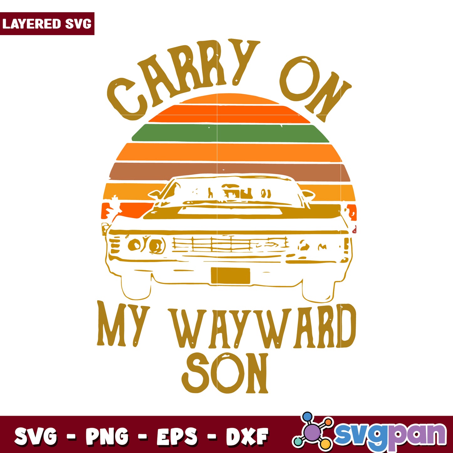 Carry On My Wayward Son SVG design, perfect for creative projects