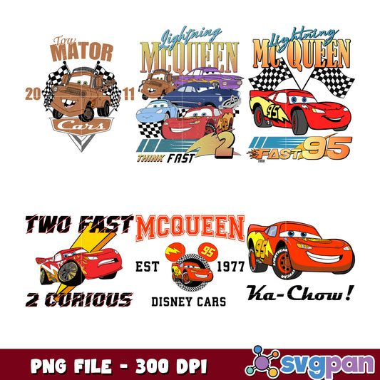 Cars Bundle PNG McQueen Mater Designs