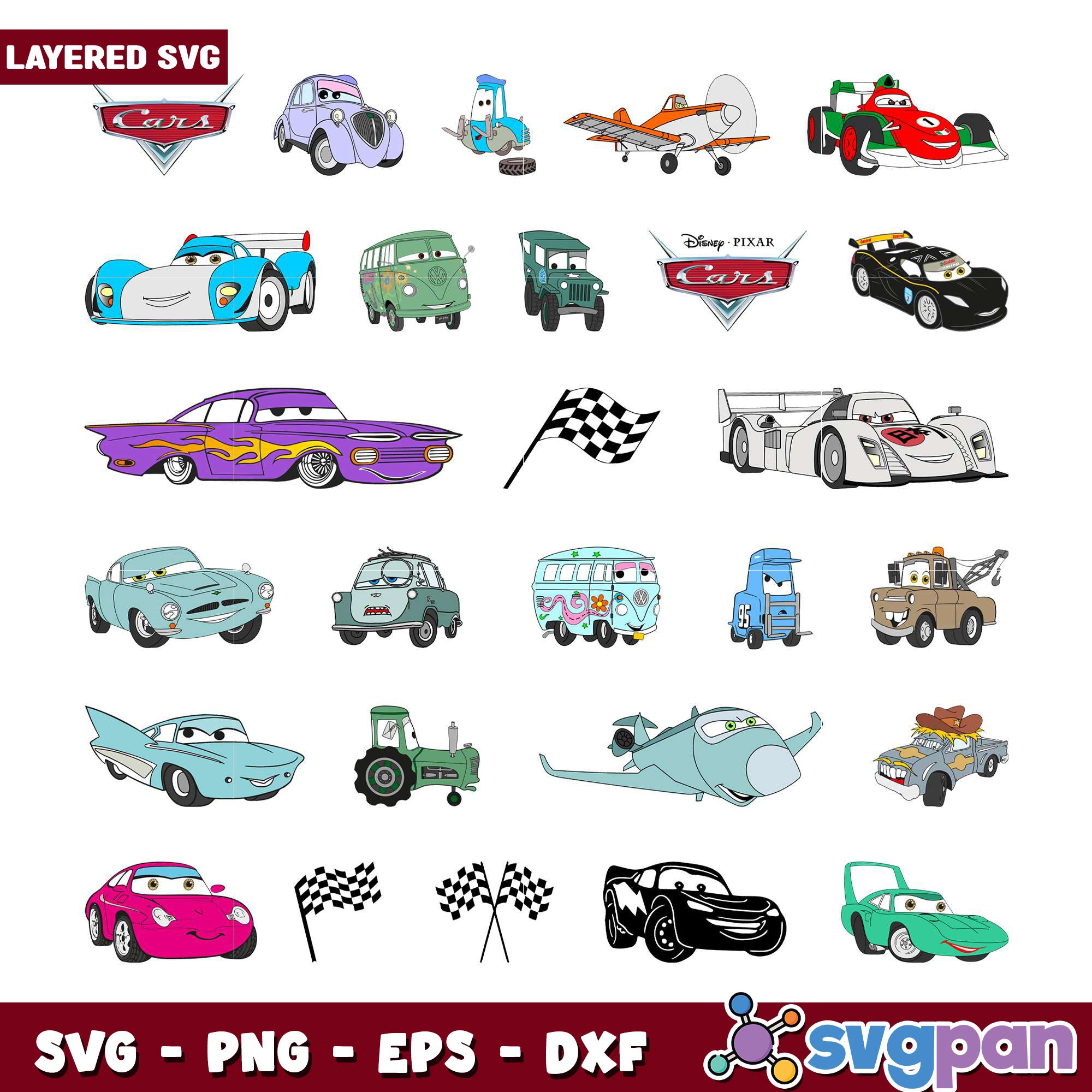 Cars Ramon Svg Cars SVG Bundle Layered Designs – svgpan