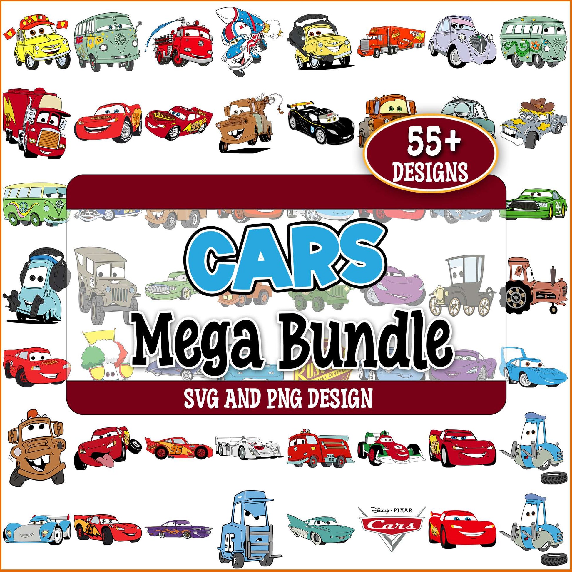 Cars mcqueen design svg bundle