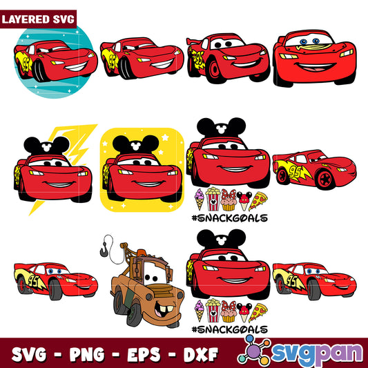 Cars snack goals svg bundle