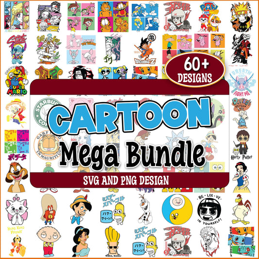 Cartoons design collection svg bundle