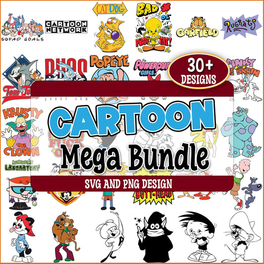 Cartoons vintage design svg bundle