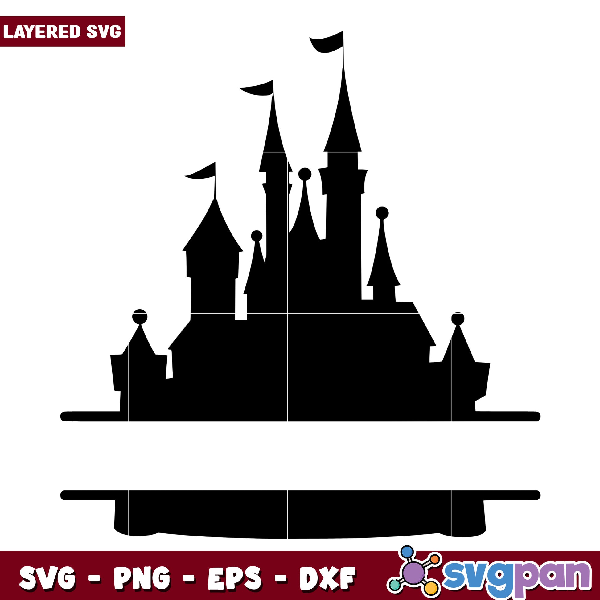 Castle SVG Split Monogram