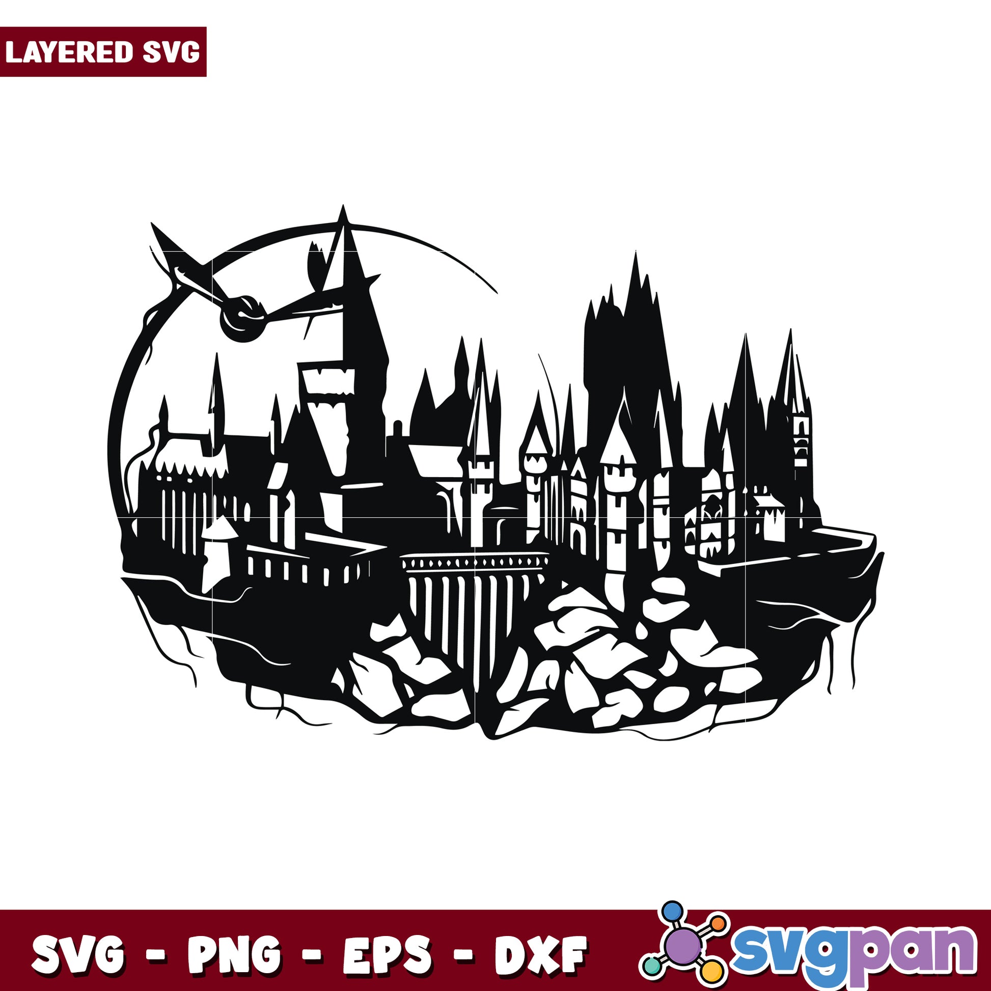 Castle Silhouette SVG Design for Crafts, Ideal for Unique Projects