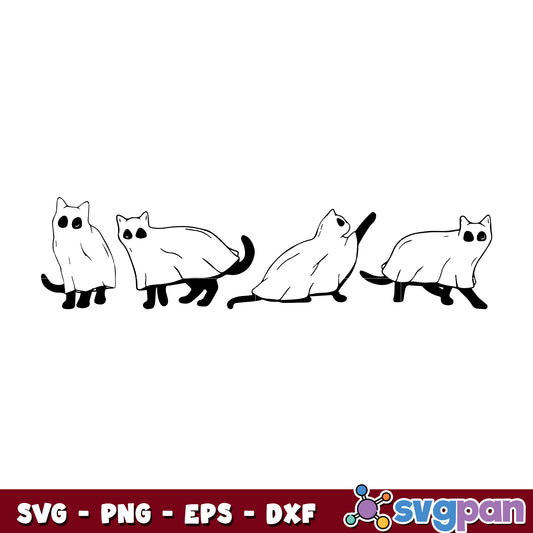 Cat Ghost Halloween logo svg