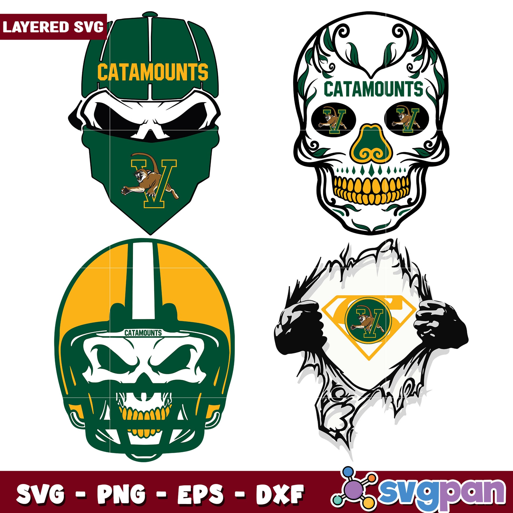 Catamounts Skull SVG Bundle – svgpan