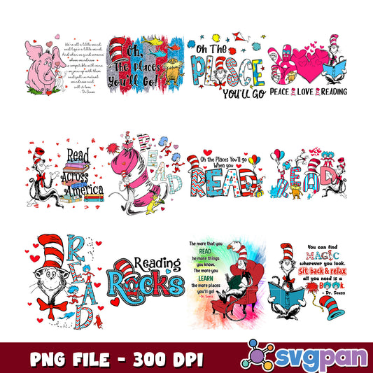 Cat in the Hat Reading Bundle PNG