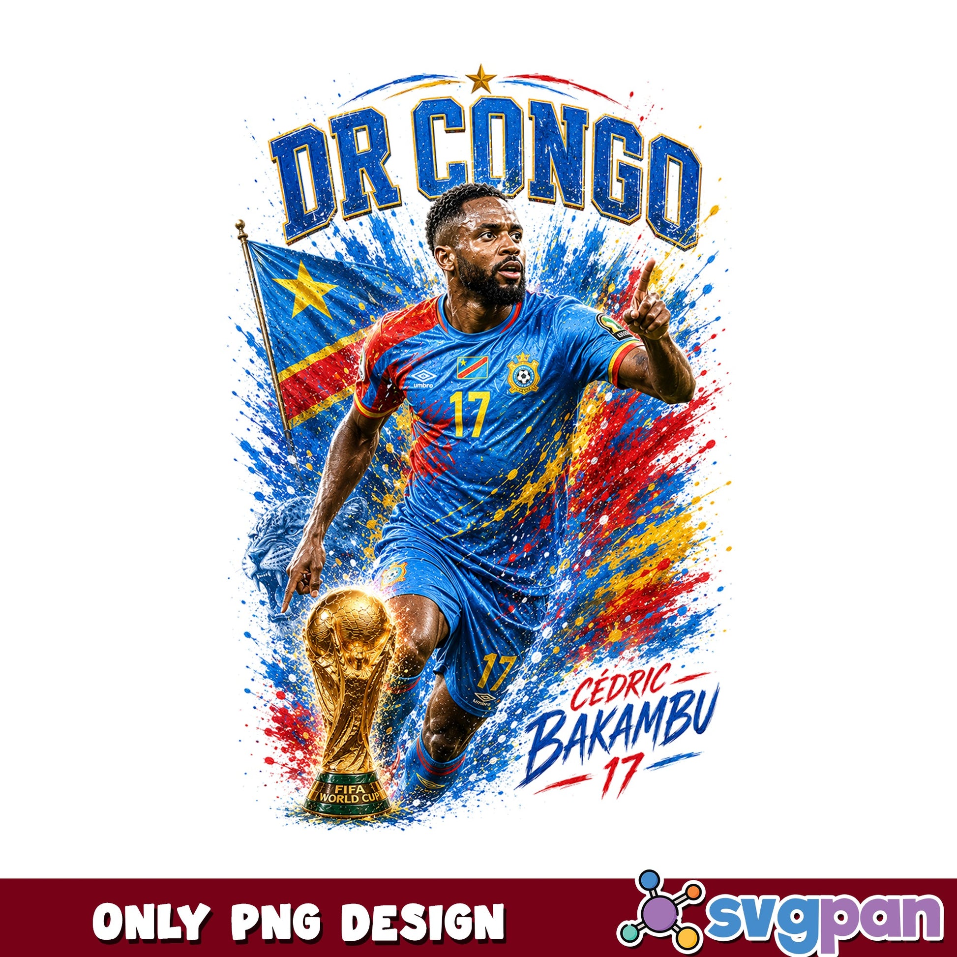 Cedric Bakambu DR Congo PNG, Soccer Player PNG, Football PNG