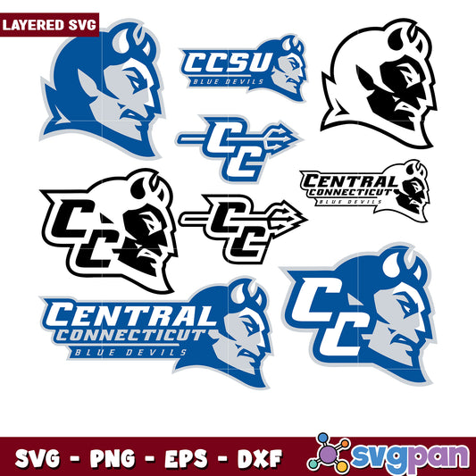 Central Connecticut Blue Devils SVG Bundle