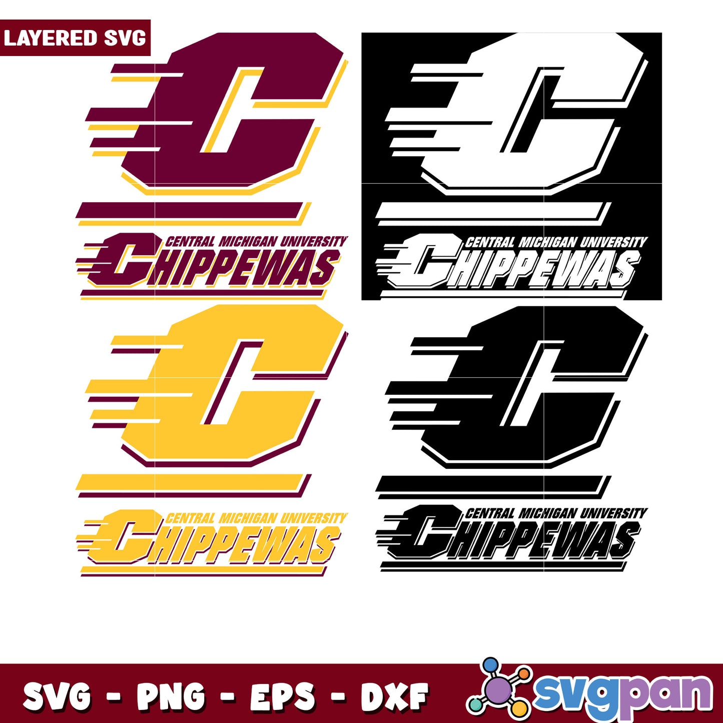 Central Michigan Chippewas SVG Bundle