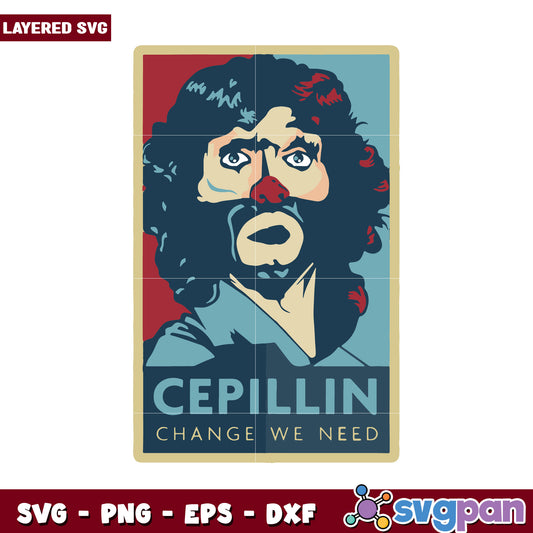 Cepillin layered SVG design for craft projects, vibrant colors and style