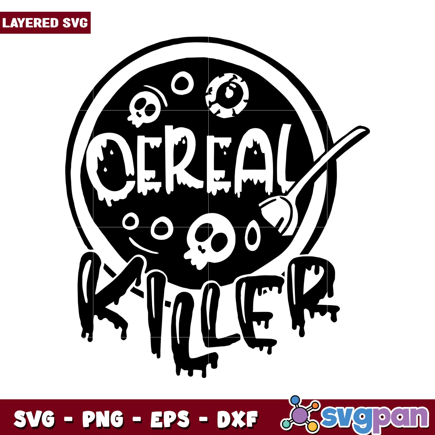 Cereal Killer SVG Design for Spooky Decor, Perfect for Halloween Crafts