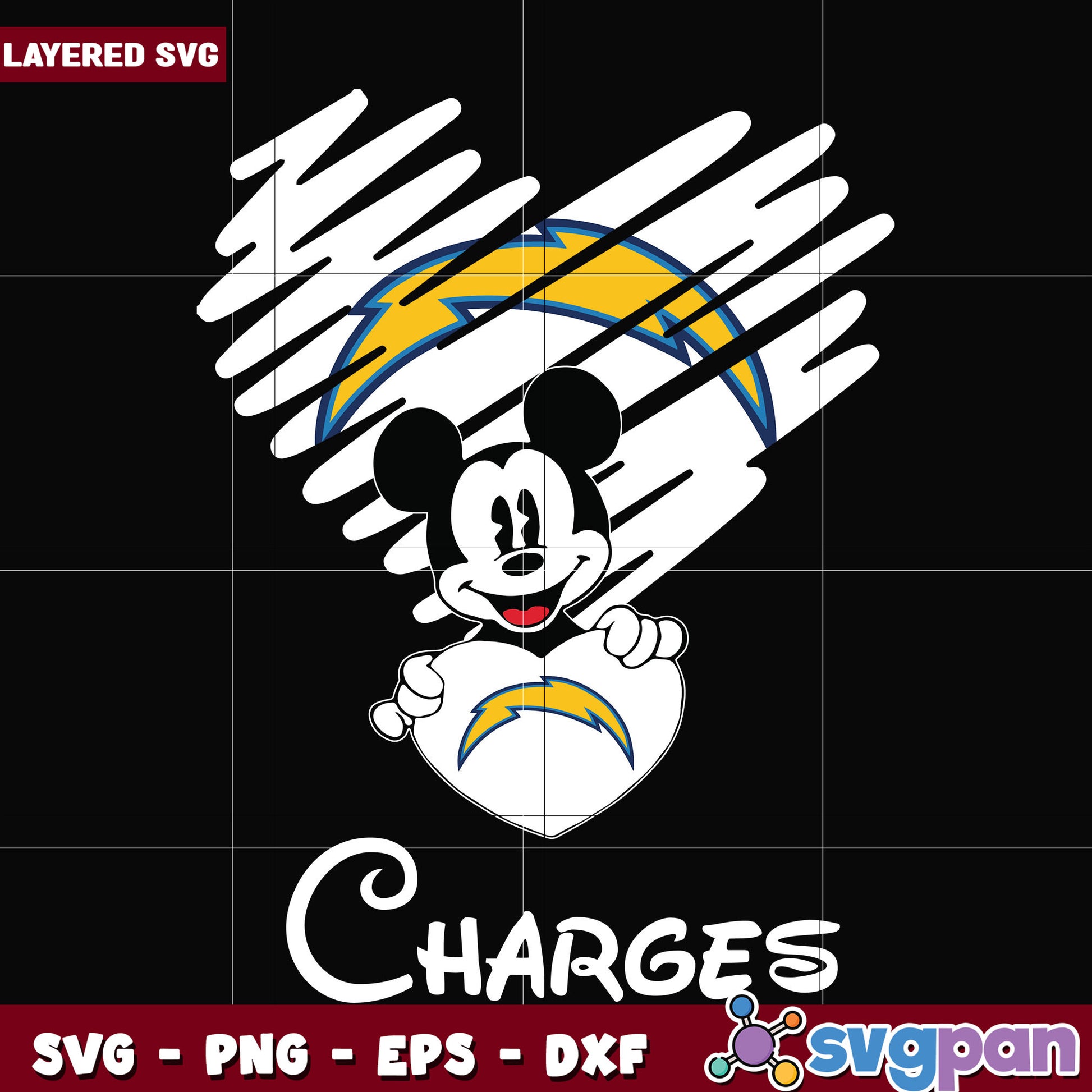 Chagers heart svg, nfl chargers svg, american football svg