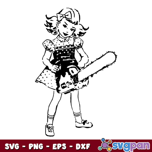 Chainsaw Girl Punk Goth Horror svg