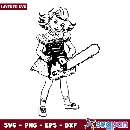 Chainsaw girl punk goth horror svg, halloween horror nights​ svg, spooky halloween svg