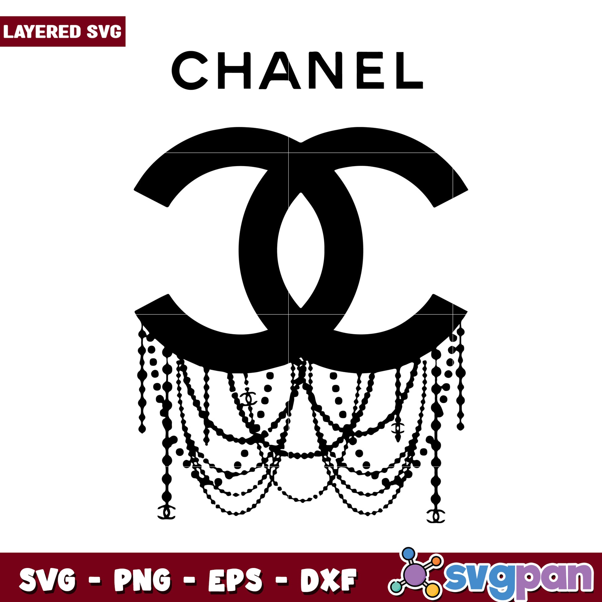 Chanel layered SVG design for crafting projects, perfect for custom prints