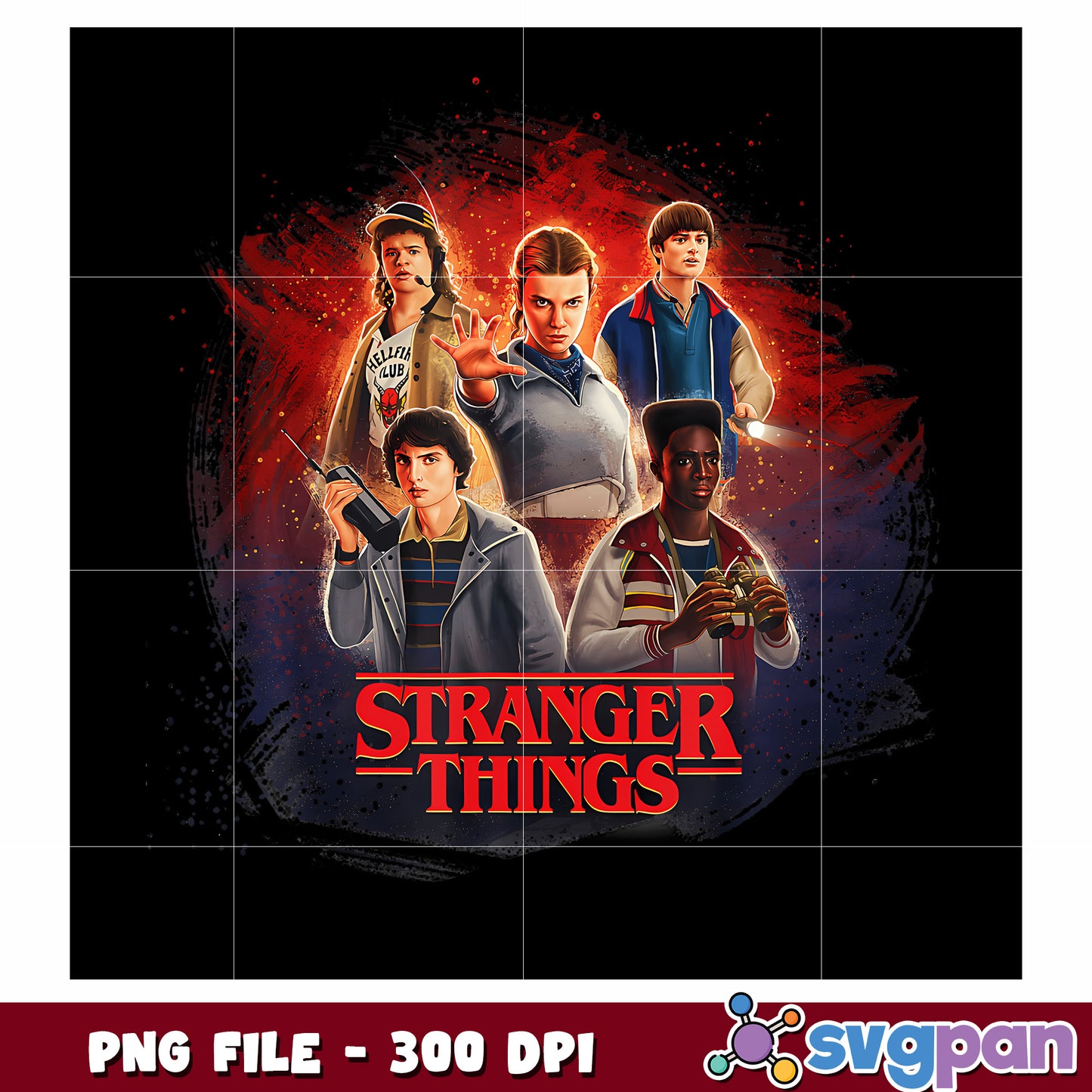 Characters in ST png, netflix movie png png, the upside down png png