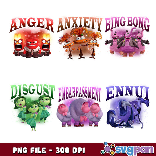 Characters inside out png bundle