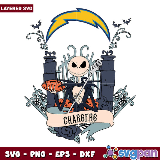 Chargers Jack Halloween halloween svg, american football svg, nfl games svg
