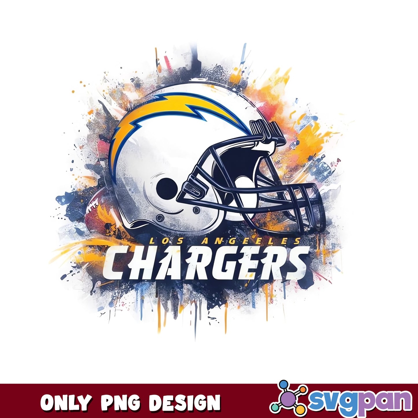 Chargers Watercolor Helmet PNG, Los Angeles NFL, Football Team PNG