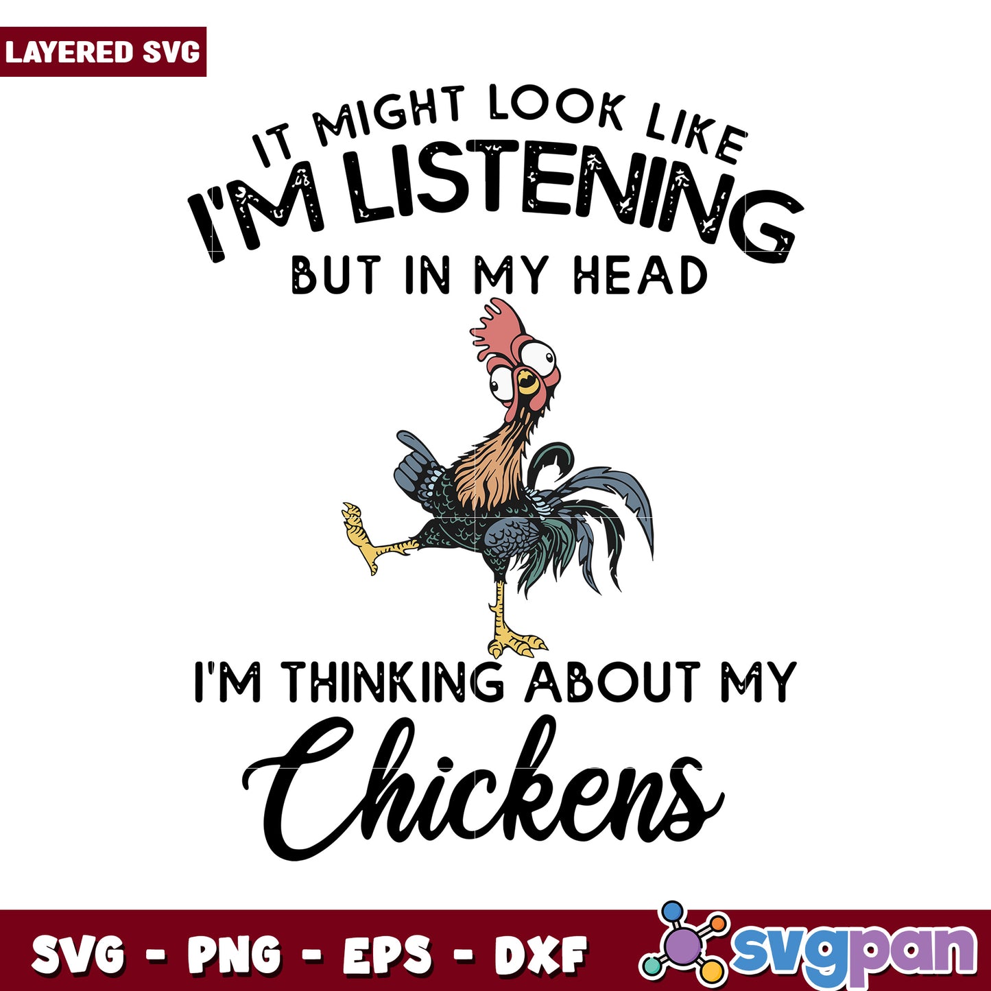 Charming Rooster SVG Layered Design, Perfect for Chicken Lovers