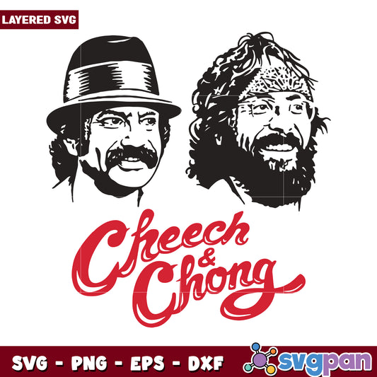 Cheech and Chong SVG Art for Crafting, Layered Design for Projects