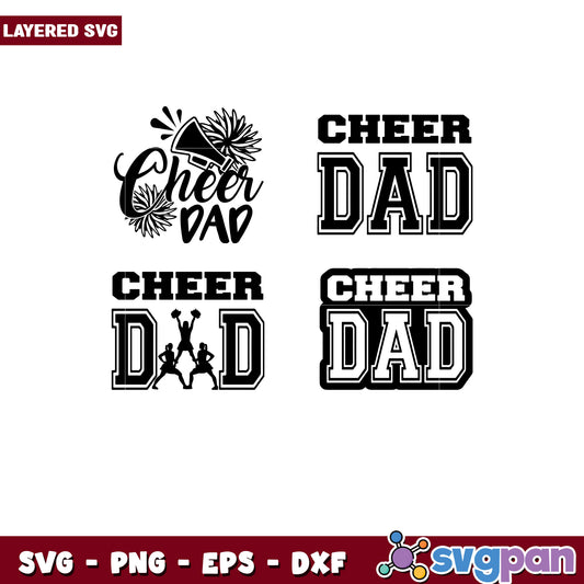 Cheer Dad SVG Bundle 4 Designs