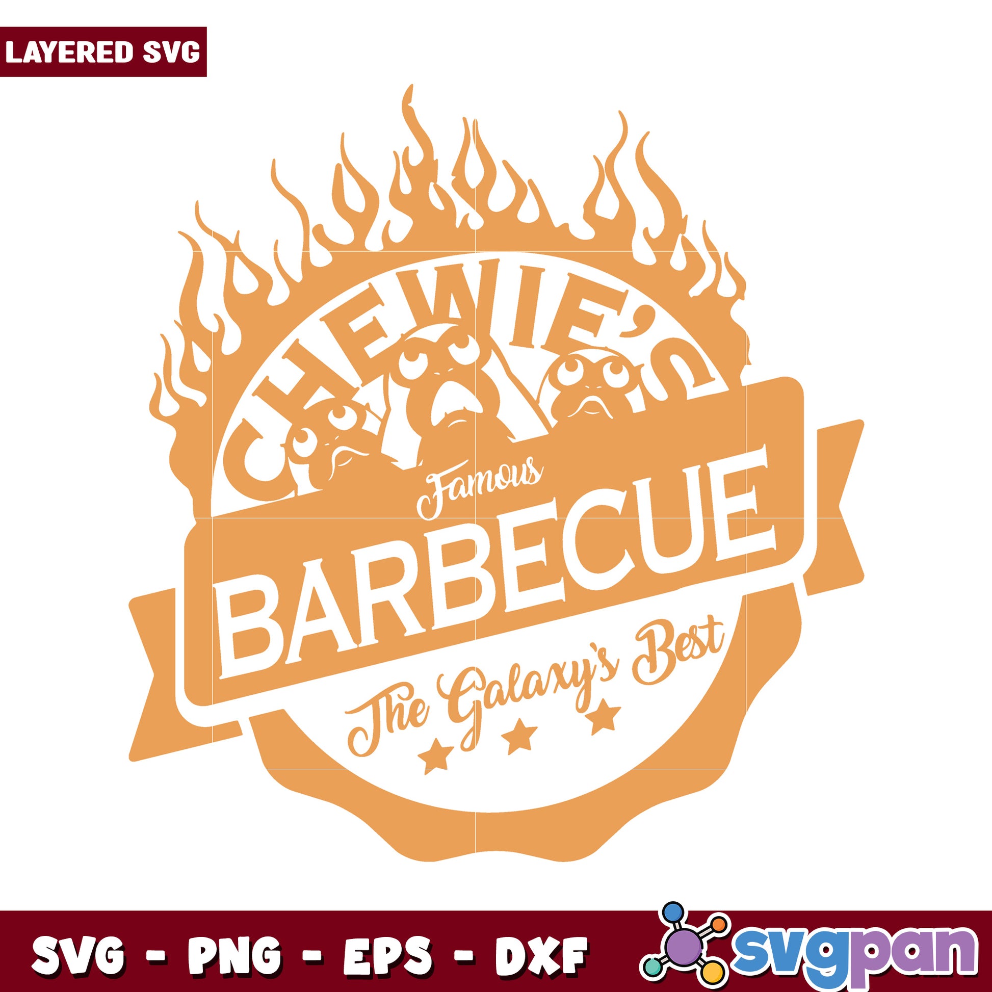 Chewies Famous Barbecue SVG Design for Crafts, Ideal for Cutters