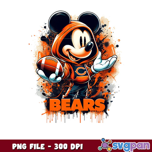 Chhicago bears mickey mouse png, nfl png, nfl cartoon characters png