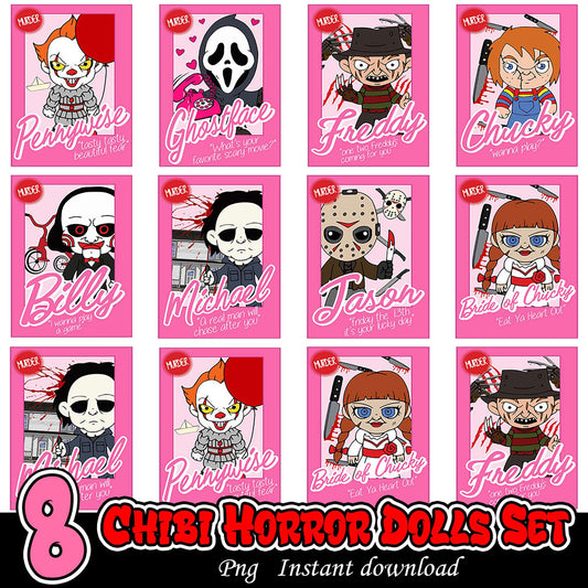 Chibi Horror Dolls PNG Bundle